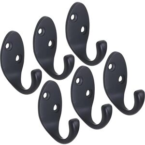 RICOO Modern Coat Hooks, MH014-B6, Set of 6 Wall Mounted Coat Rack in Black Premium Zinc Alloy Clothes Hooks for Wall, Durable Wall Hangers 2.2x4.2x5 cm RICOO Modern Coat Hooks, MH014-B6, Set of 6 Wall Mounted Coat Rack in Black Premium Zinc Alloy Clothes Hooks for Wall, Durable Wall Hangers 2.2x4.2x5 cm