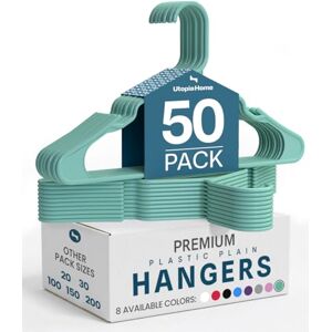 Utopia Home 50 Pack Plastic Hangers Space Saving - Hangers Utopia Home 50 Pack Plastic Hangers Space Saving - Hangers