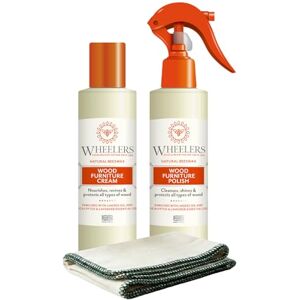 Wheelers Natural Beeswax Wood Care Kit (Beeswax Furniture Polish Spray, Cream and Cloth) Infused with Essential Oils, Nourish, Protect and Revive All Types of Wood Made in UK Wheelers Natural Beeswax Wood Care Kit (Beeswax Furniture Polish Spray, Cream and Cloth) Infused with Essential Oils, Nourish, Protect and Revive All Types of Wood Made in UK