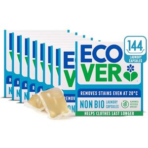 Ecover Non-Bio Washing Capsules Fresh Almond & Rescued Apricot Scent, 8x Pack of 18 Capsules Ecover Non-Bio Washing Capsules Fresh Almond & Rescued Apricot Scent, 8x Pack of 18 Capsules