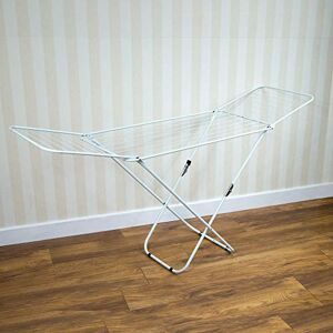 Home Vida Clothes Drying Rack Metal Winged Folding Clothes Airer with 18m Drying Space, Foldable Design, Indoor/Outdoor Use, White Home Vida Clothes Drying Rack Metal Winged Folding Clothes Airer with 18m Drying Space, Foldable Design, Indoor/Outdoor Use, White
