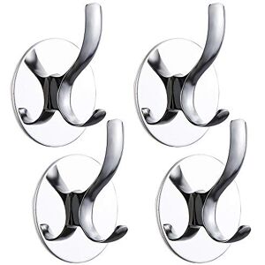 Keyohome Comficent 4 Pieces Self-Adhesive Wall Hooks Coat Hooks for Coat Hooks No Drilling Towel Robe Stainless Steel Organizer for Bathroom Kitchen (Simple) Keyohome Comficent 4 Pieces Self-Adhesive Wall Hooks Coat Hooks for Coat Hooks No Drilling Towel Robe Stainless Steel Organizer for Bathroom Kitchen (Simple)
