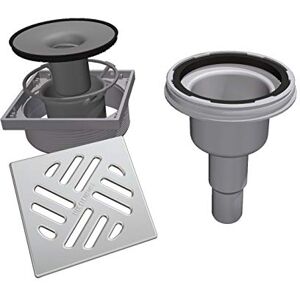 LUX ELEMENTS TUB-BAS-S 100 LTUBE1193 Vertical Drain Pan with Stainless Steel Grate Grey LUX ELEMENTS TUB-BAS-S 100 LTUBE1193 Vertical Drain Pan with Stainless Steel Grate Grey