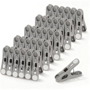Romon 30 Pieces Bucatos Plastic Outdoor Door Clips for Beach Towel, Grey Plastic Clothes Pegs with Non-Slip Silicone, Windproof Laundry Pegs for Towels Sheets Clothes Romon 30 Pieces Bucatos Plastic Outdoor Door Clips for Beach Towel, Grey Plastic Clothes Pegs with Non-Slip Silicone, Windproof Laundry Pegs for Towels Sheets Clothes