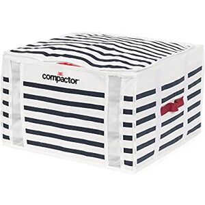 Compactor Space Saving Semi Rigid Vacuum Storage Box, Size Medium, 125 Litre, 40 X 42 X 25 cm, Mariniere Range, Blue/White, RAN8415 Compactor Space Saving Semi Rigid Vacuum Storage Box, Size Medium, 125 Litre, 40 X 42 X 25 cm, Mariniere Range, Blue/White, RAN8415