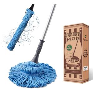 Eyliden Mop with 2 Replacement Heads, Easy Wringing Twist Mop, with 57.5 inch Long Handle, Wet Mops for Floor Cleaning, Commercial Household Clean Hardwood, Vinyl, Tile, and More (Blue) Eyliden Mop with 2 Replacement Heads, Easy Wringing Twist Mop, with 57.5 inch Long Handle, Wet Mops for Floor Cleaning, Commercial Household Clean Hardwood, Vinyl, Tile, and More (Blue)