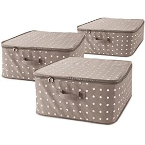 Compactor Set of 3 Storage Bags with Zip, Rivoli Range, Brown/White, 46 x 46 x H20.5 cm, RAN8108 Compactor Set of 3 Storage Bags with Zip, Rivoli Range, Brown/White, 46 x 46 x H20.5 cm, RAN8108