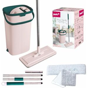 YORK Floor Mop Set Mobile Phone Flat, Swivelling with Two Chambers Cleaning Bucket Mop with Wring Function Wet/Dry Cleaning Suitable for All Floors Wiper Set Handy and Compact YORK Floor Mop Set Mobile Phone Flat, Swivelling with Two Chambers Cleaning Bucket Mop with Wring Function Wet/Dry Cleaning Suitable for All Floors Wiper Set Handy and Compact