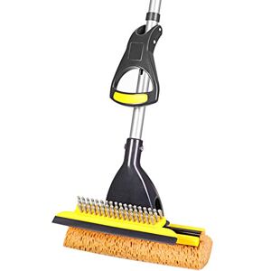Yocada Sponge Mop Home Commercial Use Tile Floor Bathroom Garage Cleaning with Squeegee and Extendable Telescopic Long Handle 42-52 Inches Easily Dry Wringing Yocada Sponge Mop Home Commercial Use Tile Floor Bathroom Garage Cleaning with Squeegee and Extendable Telescopic Long Handle 42-52 Inches Easily Dry Wringing