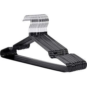 Hangers - Space Saving Non-Slip Heavy Duty Coat Rack Chrome - Black Hangers - Space Saving Non-Slip Heavy Duty Coat Rack Chrome - Black