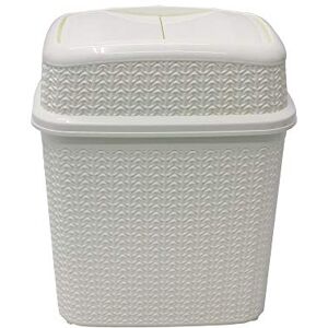 JVL Knit Design Loop Plastic 10 Litre Push Top Bin, White JVL Knit Design Loop Plastic 10 Litre Push Top Bin, White