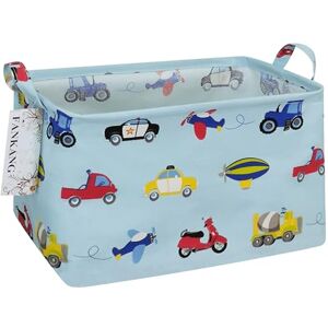 FANKANG Storage Basket,Nursery Hamper Canvas Laundry Basket Foldable with Waterproof PE Coating Storage, Office, Bedroom, Clothes,Toys (Rec-Car) FANKANG Storage Basket,Nursery Hamper Canvas Laundry Basket Foldable with Waterproof PE Coating Storage, Office, Bedroom, Clothes,Toys (Rec-Car)