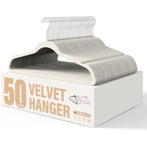 YSSOA Velvet Hangers 50 Pack, Non-Slip Clothes Hangers with Shoulder Notches, 360° Swivel Hooks, Heavy Duty Standard Hangers for Closet Space Saving, White YSSOA Velvet Hangers 50 Pack, Non-Slip Clothes Hangers with Shoulder Notches, 360° Swivel Hooks, Heavy Duty Standard Hangers for Closet Space Saving, White