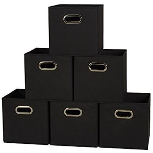 Household Essentials 80-1 Foldable Fabric Storage Bins Set of 6 Cubby Cubes with Handles Black, Polypropylene (PP) Iron, 11” L x 11” W x 11” H Household Essentials 80-1 Foldable Fabric Storage Bins Set of 6 Cubby Cubes with Handles Black, Polypropylene (PP) Iron, 11” L x 11” W x 11” H