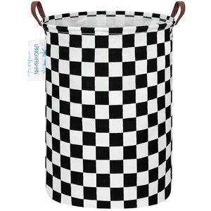 LANGYASHAN Laundry Basket Canvas Fabric Collapsible Organizer Basket for Storage Bin Toy Bins Gift Baskets Bedroom Clothes Children Nursery Hamper (Racing Flag) LANGYASHAN Laundry Basket Canvas Fabric Collapsible Organizer Basket for Storage Bin Toy Bins Gift Baskets Bedroom Clothes Children Nursery Hamper (Racing Flag)