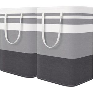 ASelected 2Pcs Large Laundry Basket 75 L Collapsible Washing Laundry Basket Hamper, Dirty Clothes Basket Laundry Bin Gradient Greyfor Clothes In The Dorm And Family ASelected 2Pcs Large Laundry Basket 75 L Collapsible Washing Laundry Basket Hamper, Dirty Clothes Basket Laundry Bin Gradient Greyfor Clothes In The Dorm And Family