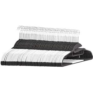 Amazon Basics Non-Slip Heavy Duty Plastic Hanger with Rubber and Horizontal Bar, White (50-Pack) Amazon Basics Non-Slip Heavy Duty Plastic Hanger with Rubber and Horizontal Bar, White (50-Pack)