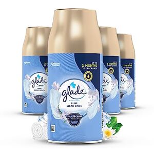 glade Automatic Air Freshener Refills, Room Spray & Odour Eliminator, Clean Linen, Pack of 4 (4 x 269ml) glade Automatic Air Freshener Refills, Room Spray & Odour Eliminator, Clean Linen, Pack of 4 (4 x 269ml)