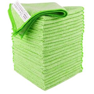 IDEA HOME Microfibre Cloths Set 24 Pack 230gsm Absorbent Cleaning Cloths 30 x 30 cm Green IDEA HOME Microfibre Cloths Set 24 Pack 230gsm Absorbent Cleaning Cloths 30 x 30 cm Green