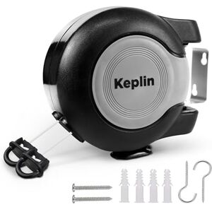 KEPLIN Retractable Washing Line – 30M Heavy-Duty Dual Clothesline, Automatic Retraction Wall-Mounted & Space-Saving Laundry Airer, Holds 15kg Easy Install, Indoor & Outdoor (30 Metres) Black KEPLIN Retractable Washing Line – 30M Heavy-Duty Dual Clothesline, Automatic Retraction Wall-Mounted & Space-Saving Laundry Airer, Holds 15kg Easy Install, Indoor & Outdoor (30 Metres) Black
