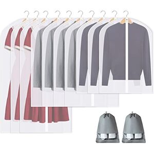 Perber Hanging Garment Bags Clear Suit Bag (Set of 10) Lightweight Dust-Proof Clothes Cover Bags with Full Zipper for Closet Storage and Travel -24'' x 32'' x 40'' x 48''/10 Pack Perber Hanging Garment Bags Clear Suit Bag (Set of 10) Lightweight Dust-Proof Clothes Cover Bags with Full Zipper for Closet Storage and Travel -24'' x 32'' x 40'' x 48''/10 Pack