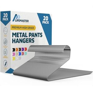 Lifemaster Metal Pants Hanger Set 20 Pieces - Clothes Hangers Lifemaster Metal Pants Hanger Set 20 Pieces - Clothes Hangers