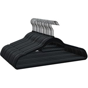 PORTENTUM Velvet Hangers, Pack of 30, Black. Accessory Holder, 360º Swivel Hook, Space Saving, Notches for Dresses, Non-slip Clothes Hangers, For all Types of Clothes, Made in Spain PORTENTUM Velvet Hangers, Pack of 30, Black. Accessory Holder, 360º Swivel Hook, Space Saving, Notches for Dresses, Non-slip Clothes Hangers, For all Types of Clothes, Made in Spain