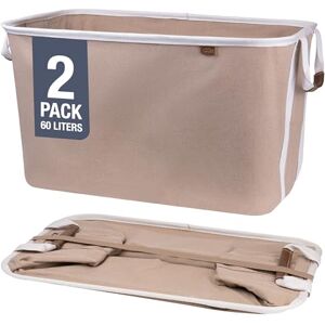 CleverMade Collapsible Fabric Laundry Basket Premium Foldable Pop Up Storage Bin Space Saving Hamper with Side Handles Large, Mocha, 2 Pack CleverMade Collapsible Fabric Laundry Basket Premium Foldable Pop Up Storage Bin Space Saving Hamper with Side Handles Large, Mocha, 2 Pack