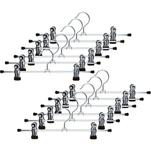 MAWA by Reston Lloyd Space-Saving Clothes Hanger for Pants and Skirts with Two Non-Slip Clips, Style K/30D, 12-Inch, Set of 12, Black MAWA by Reston Lloyd Space-Saving Clothes Hanger for Pants and Skirts with Two Non-Slip Clips, Style K/30D, 12-Inch, Set of 12, Black