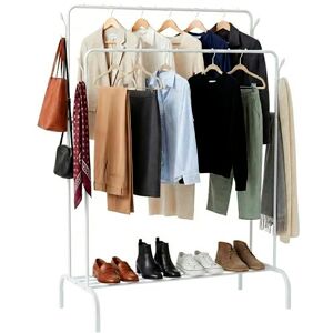 NK Doey Clothes Sturdy – White Iron Structure, 150 x 110 x 54 cm, Support up to 50 kg, 4 Side Hangers, Bottom Base, Easy Assembly, Clothes Rack NK Doey Clothes Sturdy – White Iron Structure, 150 x 110 x 54 cm, Support up to 50 kg, 4 Side Hangers, Bottom Base, Easy Assembly, Clothes Rack