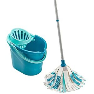 Leifheit Power 3in1 Floor Set, Complete Mop & Bucket Set, Mop-3 Different Fibres 27cm Long Ensure Effective Clean, 12 L Bucket with Wringer, 3 Part 120 cm Steel Handle, viscose, Turquoise, Medium Leifheit Power 3in1 Floor Set, Complete Mop & Bucket Set, Mop-3 Different Fibres 27cm Long Ensure Effective Clean, 12 L Bucket with Wringer, 3 Part 120 cm Steel Handle, viscose, Turquoise, Medium
