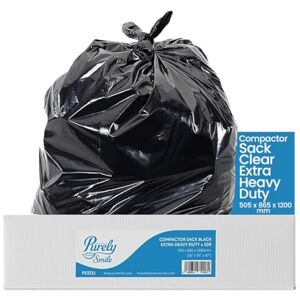 Blake & White 25kg Capacity Compactor Black Sacks Purely Smile Ultra Durable & Eco Friendly Recyclable Bin Bags Extra Heavy Duty Bin Liners for Household, Office, and Kitchen Box of 100 Blake & White 25kg Capacity Compactor Black Sacks Purely Smile Ultra Durable & Eco Friendly Recyclable Bin Bags Extra Heavy Duty Bin Liners for Household, Office, and Kitchen Box of 100
