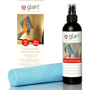 Glart 45ER Stainless Steel Cleaner 250 ml + Microfiber Cloth 40x45 cm Grease Remover Set for Kitchen, Bathroom, Household, Streak-free for Stainless Steel Front, Fridge, Sink, Stove, Made in Germany Glart 45ER Stainless Steel Cleaner 250 ml + Microfiber Cloth 40x45 cm Grease Remover Set for Kitchen, Bathroom, Household, Streak-free for Stainless Steel Front, Fridge, Sink, Stove, Made in Germany