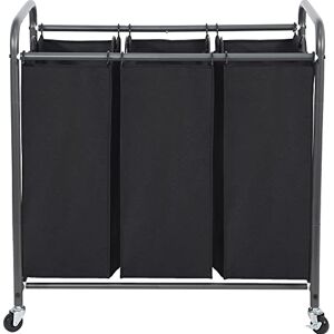 STO STO Laundry Sorter 3 Section, 3 Bag Laundry Hamper, Rolling Laundry Cart, Laundry Basket with Heavy Duty Lockable Wheels and Removable Bag for Clothes Storage, Black STO STO Laundry Sorter 3 Section, 3 Bag Laundry Hamper, Rolling Laundry Cart, Laundry Basket with Heavy Duty Lockable Wheels and Removable Bag for Clothes Storage, Black