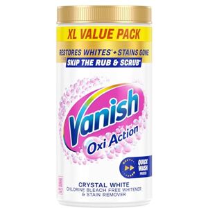 Vanish Gold Crystal White Stain Remover Powder, 1.9kg, Oxi Action for Quick Wash, Restores Whites & Removes Tough Stains, Without Pre-treating Vanish Gold Crystal White Stain Remover Powder, 1.9kg, Oxi Action for Quick Wash, Restores Whites & Removes Tough Stains, Without Pre-treating