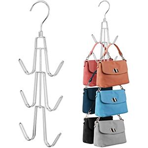 ZEDODIER Purse Hanger Organizer for Closet, 2 Pack Hanging Bag Holder, Keeping Purses Visible and in Good Condition, Metal Handbag Storage Hook Backpack Rack Space Saving Hanger, Silver ZEDODIER Purse Hanger Organizer for Closet, 2 Pack Hanging Bag Holder, Keeping Purses Visible and in Good Condition, Metal Handbag Storage Hook Backpack Rack Space Saving Hanger, Silver