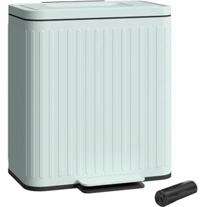 HOMCOM Dual Kitchen Bin, 2 x 20L Double Bin for Recycling and Waste, Fingerprint-proof Pedal Bin with Soft-Close Lid, Removable Inner Buckets, Rubbish Bags, Green HOMCOM Dual Kitchen Bin, 2 x 20L Double Bin for Recycling and Waste, Fingerprint-proof Pedal Bin with Soft-Close Lid, Removable Inner Buckets, Rubbish Bags, Green