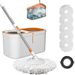 Eufy Floor Spin Mop and Bucket Set with Wringer System - 61" Stainless Steel Handle - Home Use Eufy Floor Spin Mop and Bucket Set with Wringer System - 61" Stainless Steel Handle - Home Use