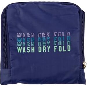 MIAMICA Travel Laundry Bag, Wash, Dry, Fold, Repeat, Navy/Multi, 21" x 22", "Wash, Dry, Fold, Repeat" Laundry Bag MIAMICA Travel Laundry Bag, Wash, Dry, Fold, Repeat, Navy/Multi, 21" x 22", "Wash, Dry, Fold, Repeat" Laundry Bag