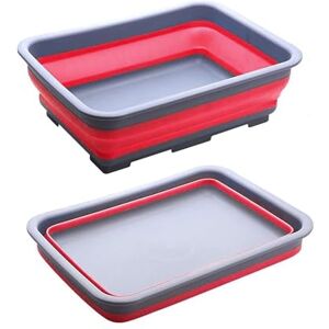Zuvo 10L Collapsible Washing Up Bowl Compact Dish Tub for Kitchen, Camping & Caravans Durable Collapsible Laundry Basin – Red and Grey Space-Saving Design Zuvo 10L Collapsible Washing Up Bowl Compact Dish Tub for Kitchen, Camping & Caravans Durable Collapsible Laundry Basin – Red and Grey Space-Saving Design