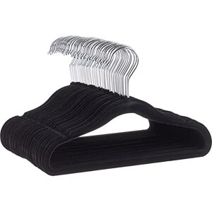 Amazon Basics Kids Velvet, Non-Slip Clothes Hangers for Infant and Toddler, 11.6 in (for baby clothes), Pack of 50, Black Amazon Basics Kids Velvet, Non-Slip Clothes Hangers for Infant and Toddler, 11.6 in (for baby clothes), Pack of 50, Black