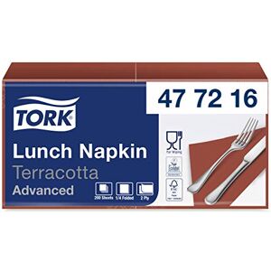 Tork 477216 Terracotta Lunch Napkin / 2 Ply Advanced, Unprinted Serviette in Light Brown / 10 x 200 Sheets Tork 477216 Terracotta Lunch Napkin / 2 Ply Advanced, Unprinted Serviette in Light Brown / 10 x 200 Sheets