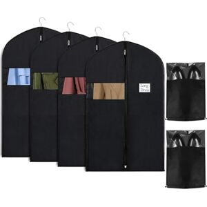 Cheerhom 4 Garment Bags with 2 Shoe Pockets Clothes Bags with Zip, Transparent Window 100 x 60 cm Garment Cover for Suits, Dresses, Jackets, Shirts Waterproof, Mildew Resistant, Insect Repellent Cheerhom 4 Garment Bags with 2 Shoe Pockets Clothes Bags with Zip, Transparent Window 100 x 60 cm Garment Cover for Suits, Dresses, Jackets, Shirts Waterproof, Mildew Resistant, Insect Repellent