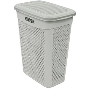 JVL 43L Droplette Slim Laundry Basket, Grey, H:55 x W:46 x D:29cm approx. 13-394IG JVL 43L Droplette Slim Laundry Basket, Grey, H:55 x W:46 x D:29cm approx. 13-394IG