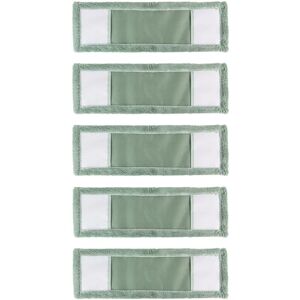 JVL Microfibre Mop Replacement Cleaning Pads – Machine Washable Reusable Refill Heads for Flat Floor Mop – Green (Pack of 5) JVL Microfibre Mop Replacement Cleaning Pads – Machine Washable Reusable Refill Heads for Flat Floor Mop – Green (Pack of 5)