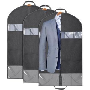 AiQInu Garment Bag Suit, Pack of 3, 100 x 60 cm, Long Garment Cover, Anti-Dust Garment Protective Cover, Garment Bags with Zip for Suit, Evening Dresses and Coats AiQInu Garment Bag Suit, Pack of 3, 100 x 60 cm, Long Garment Cover, Anti-Dust Garment Protective Cover, Garment Bags with Zip for Suit, Evening Dresses and Coats