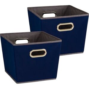 Household Essentials 94 Medium Tapered Decorative Storage Bins 2 Pack Set Cubby Baskets Navy Blue Household Essentials 94 Medium Tapered Decorative Storage Bins 2 Pack Set Cubby Baskets Navy Blue