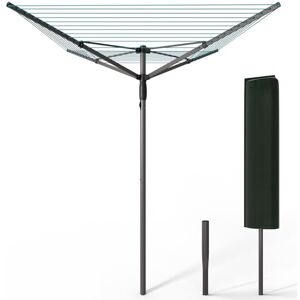VOUNOT ® 45m 4 Arm Rotary Washing Line with Cover & Metal Ground Spike, Heavy Duty Foldable Outdoor Clothes Airer, Whirligig Rotary Dryer for Garden, Grey VOUNOT ® 45m 4 Arm Rotary Washing Line with Cover & Metal Ground Spike, Heavy Duty Foldable Outdoor Clothes Airer, Whirligig Rotary Dryer for Garden, Grey