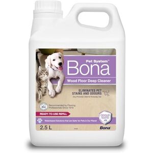 Bona Pet Wood Floor Deep Cleaner, Pet Stain and Odour Remover, Pet Friendly Wood Floor Cleaner Liquid, Spot Cleaning, 2.5 Litre Refill Bona Pet Wood Floor Deep Cleaner, Pet Stain and Odour Remover, Pet Friendly Wood Floor Cleaner Liquid, Spot Cleaning, 2.5 Litre Refill