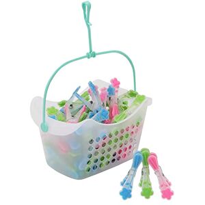 JVL Plastic Peg Basket with 72 Prism Soft Touch Flower Design Pegs, Multicolor, (19-216-272) JVL Plastic Peg Basket with 72 Prism Soft Touch Flower Design Pegs, Multicolor, (19-216-272)